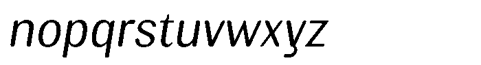 Elvarion Rounded Light Semi Condensed Oblique Font LOWERCASE