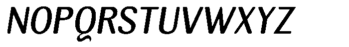 Elvarion Rounded Medium Semi Condensed Oblique Font UPPERCASE