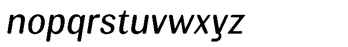 Elvarion Rounded Semi Condensed Oblique Font LOWERCASE