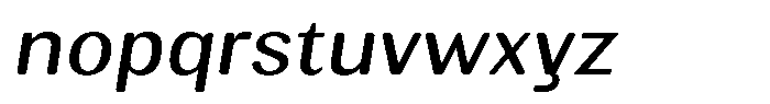 Elvarion Rounded Semi Expanded Oblique Font LOWERCASE