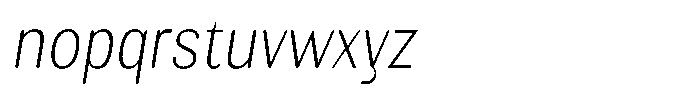 Elvarion Rounded Thin Condensed Oblique Font LOWERCASE