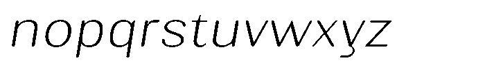 Elvarion Rounded Thin Expanded Oblique Font LOWERCASE
