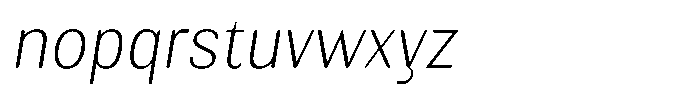 Elvarion Rounded Thin Semi Condensed Oblique Font LOWERCASE