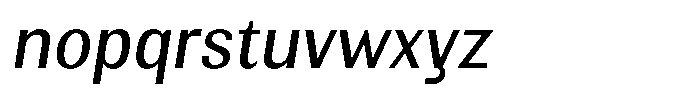Elvarion Semi Condensed Oblique Font LOWERCASE