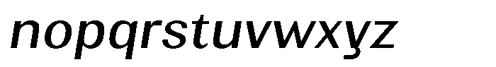 Elvarion Semi Expanded Oblique Font LOWERCASE
