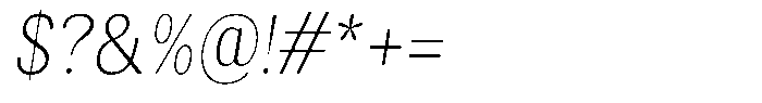 Elvarion Thin Condensed Oblique Font OTHER CHARS