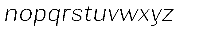 Elvarion Thin Expanded Oblique Font LOWERCASE