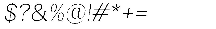 Elvarion Thin Oblique Font OTHER CHARS