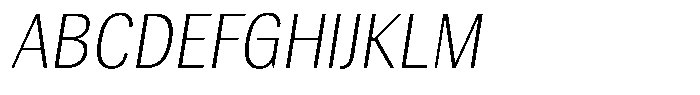Elvarion Thin Semi Condensed Oblique Font UPPERCASE