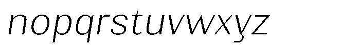 Elvarion Thin Semi Expanded Oblique Font LOWERCASE