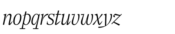 Elvira Serif Extralight Italic Font LOWERCASE