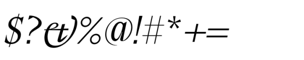 Elvira Serif Light Italic Font OTHER CHARS