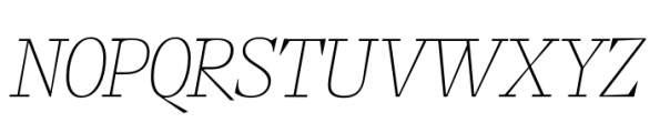 Elvira Serif Thin Italic Font UPPERCASE