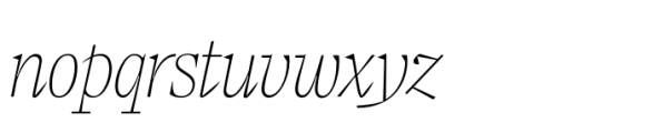 Elvira Serif Thin Italic Font LOWERCASE