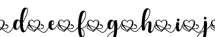 Emily Joseph Font - Tail Heart2 Font UPPERCASE