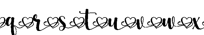 Emily Joseph Font - Tail Heart2 Font LOWERCASE