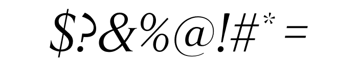 Empirica Light Italic Font OTHER CHARS