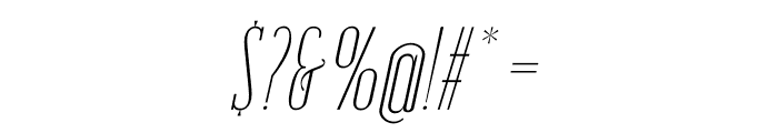 Emberly Thin Condensed Italic Font OTHER CHARS
