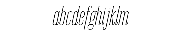Emberly Thin Condensed Italic Font LOWERCASE