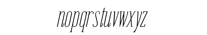 Emberly Thin Condensed Italic Font LOWERCASE