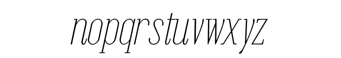 Emberly Thin Italic Font LOWERCASE