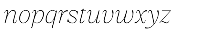 Emilio Thin Italic Font LOWERCASE