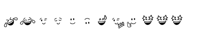Emoji Emotions Faces Font LOWERCASE