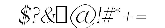 Aara Light Italic Font OTHER CHARS