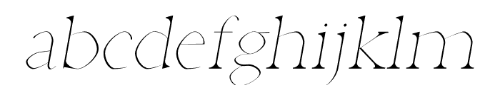 Aara Thin Italic Font LOWERCASE
