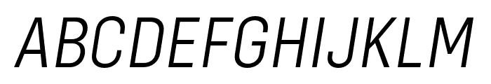 Config Condensed Light Italic Font UPPERCASE