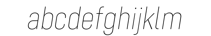 Config Condensed Thin Italic Font LOWERCASE