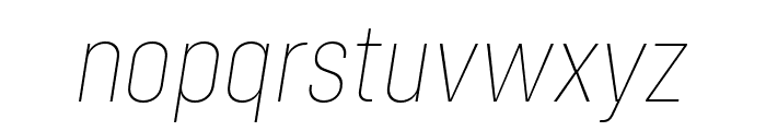 Config Condensed Thin Italic Font LOWERCASE