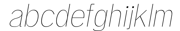 Deron Thin Italic Font LOWERCASE