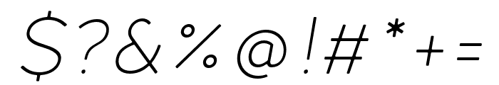 FibonNeue-LightItalicRound Font OTHER CHARS