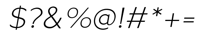 Metrisch-LightItalic Font OTHER CHARS