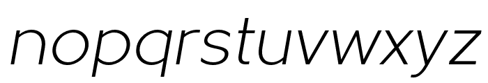 Metrisch-LightItalic Font LOWERCASE