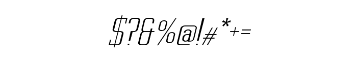 Metropolis Thin Italic Font OTHER CHARS