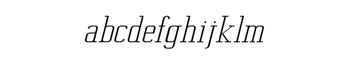Metropolis Thin Italic Font LOWERCASE