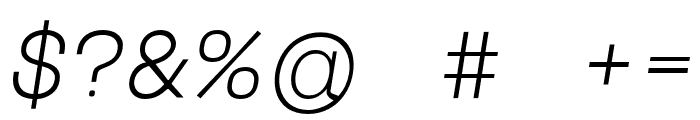 Mriya Grotesk Light Italic Font OTHER CHARS