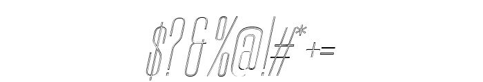 Nordams Thin Italic Outline Font OTHER CHARS