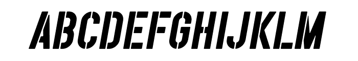 Opera Stencil Oblique Font UPPERCASE