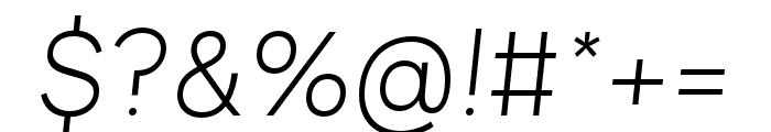 Quadran ExtraLight Italic Font OTHER CHARS
