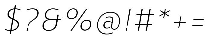 Skrinia Extralight Italic Font OTHER CHARS