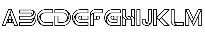 Techno Space outline Font UPPERCASE