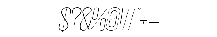 Wellston Thin Italic Font OTHER CHARS