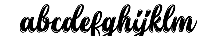 Young Coconut Script Inline Font LOWERCASE