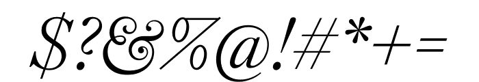 English 1766 Thin Italic Font OTHER CHARS