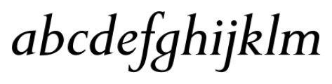 English Serif Italic Font LOWERCASE