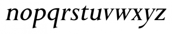 English Serif Italic Font LOWERCASE