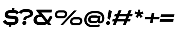 Endeavor Bold Expanded Oblique Font OTHER CHARS